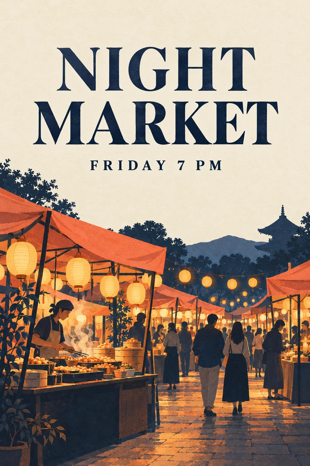 Canva Craft Poster Generator: A Night Market Poster